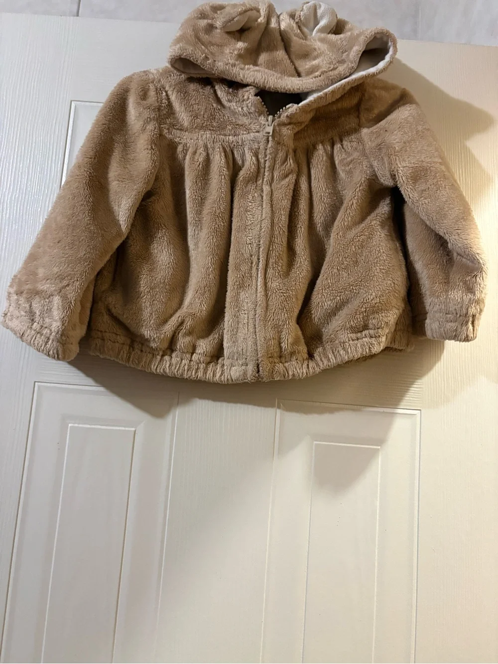 Gymboree Plush Teddy Hooded Jacket - Beige